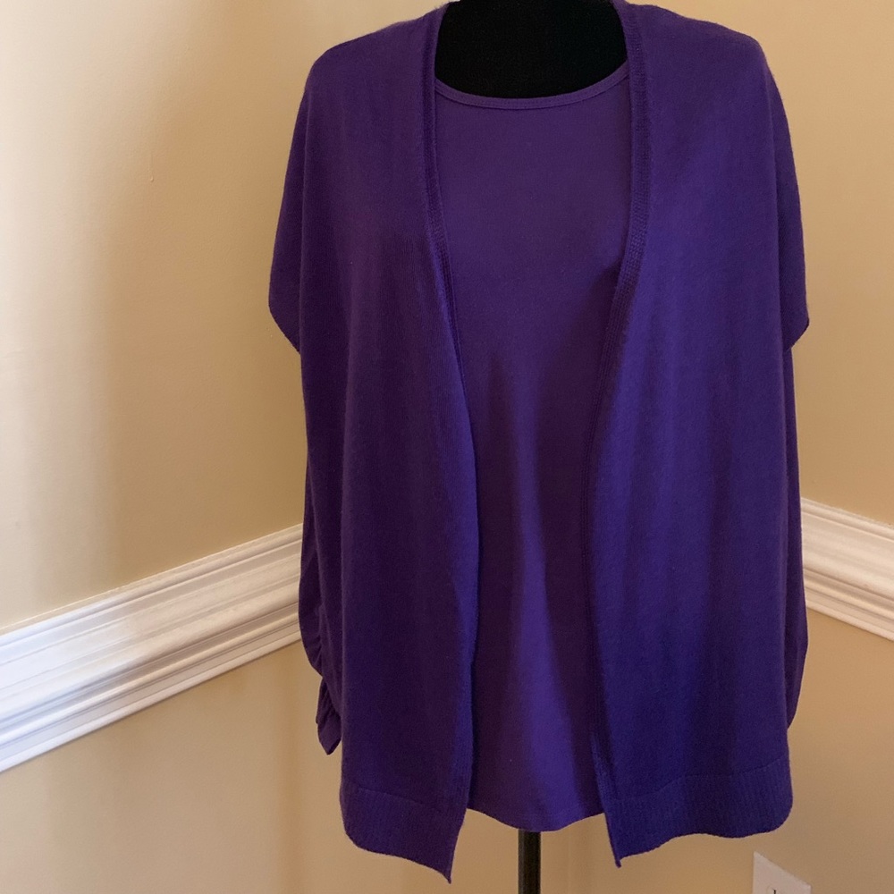 Purple cardigan w/matching top